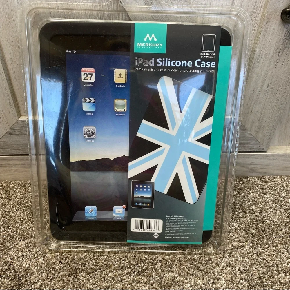 MERKURY IPAD SILICONE CASE - BLUE/BLACK/WHITE - NEW IN PACKAGE!